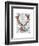 Deer Skull with Flowers 1-Fab Funky-Framed Art Print