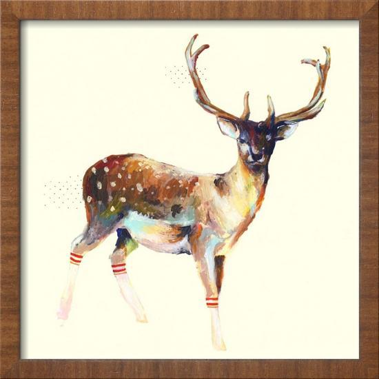 Deer Wearing Gym Socks-Charmaine Olivia-Framed Giclee Print