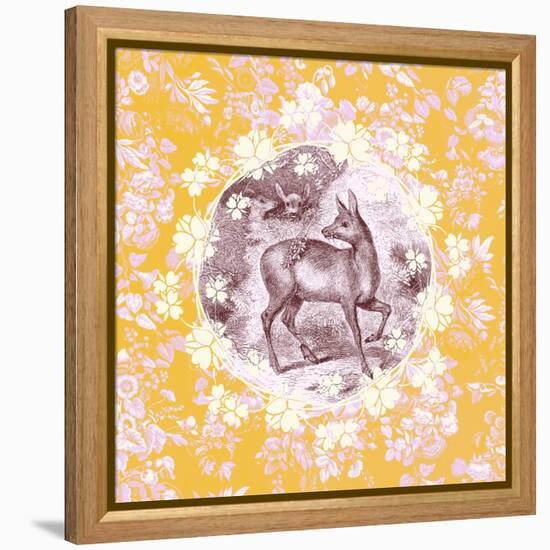 Deer with Chintz-null-Framed Stretched Canvas