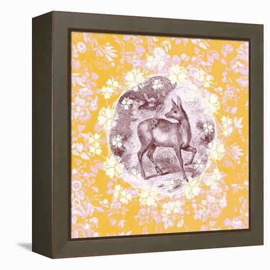 Deer with Chintz-null-Framed Stretched Canvas