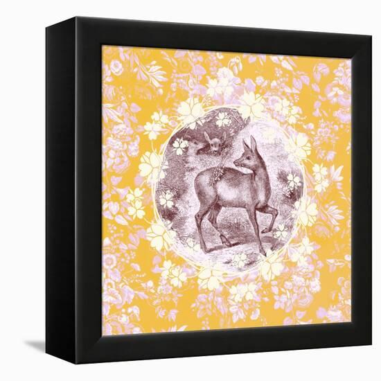 Deer with Chintz-null-Framed Stretched Canvas