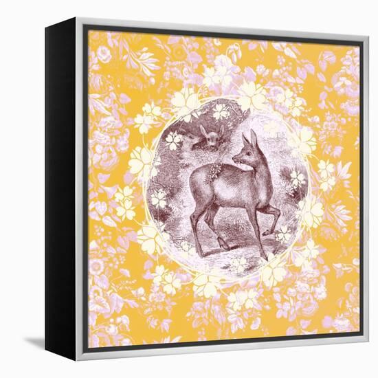 Deer with Chintz-null-Framed Stretched Canvas