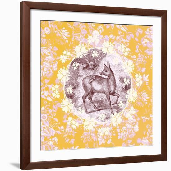 Deer with Chintz-null-Framed Art Print