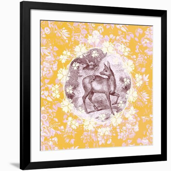 Deer with Chintz-null-Framed Art Print