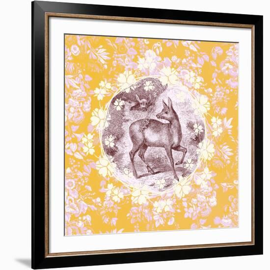 Deer with Chintz-null-Framed Art Print