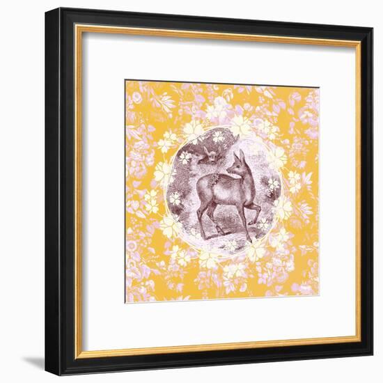 Deer with Chintz-null-Framed Art Print