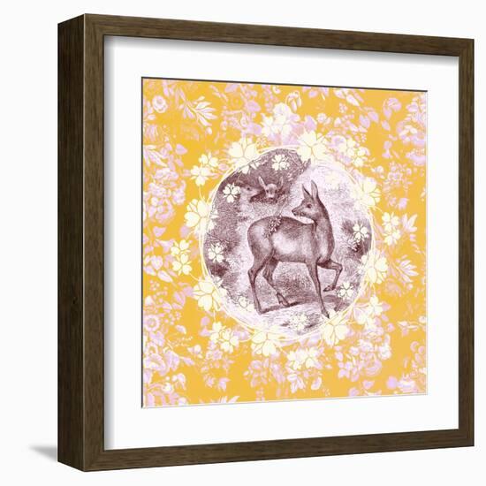 Deer with Chintz-null-Framed Art Print