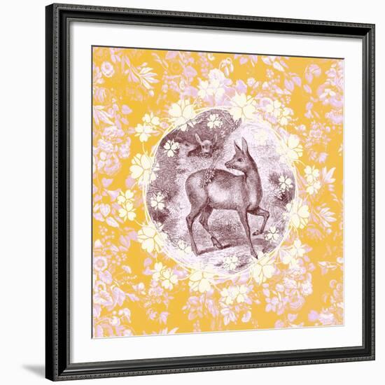 Deer with Chintz-null-Framed Art Print