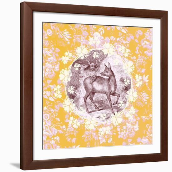 Deer with Chintz-null-Framed Art Print