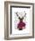 Deer with Fan, Portrait-Fab Funky-Framed Art Print