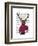 Deer with Fan, Portrait-Fab Funky-Framed Art Print