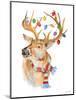 Deer with Lights and Scarf-Lanie Loreth-Mounted Art Print