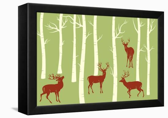 Deers-Milovelen-Framed Stretched Canvas