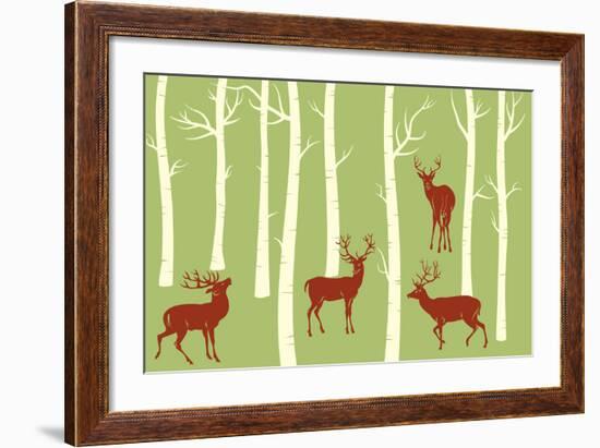 Deers-Milovelen-Framed Art Print