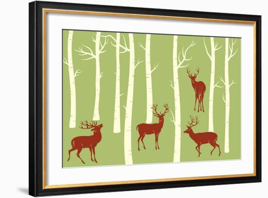 Deers-Milovelen-Framed Art Print