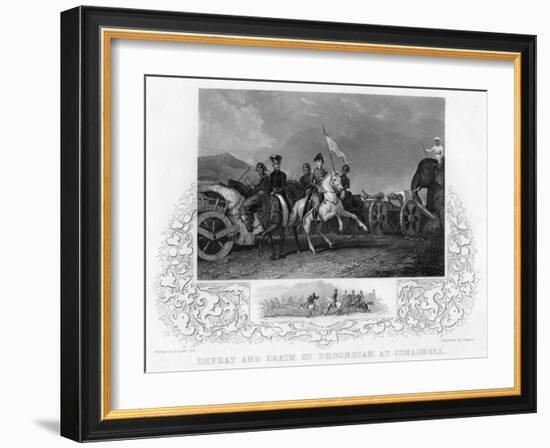 Defeat and Death of Dhoondiah at Conaghull, C19th Century-J Rogers-Framed Giclee Print