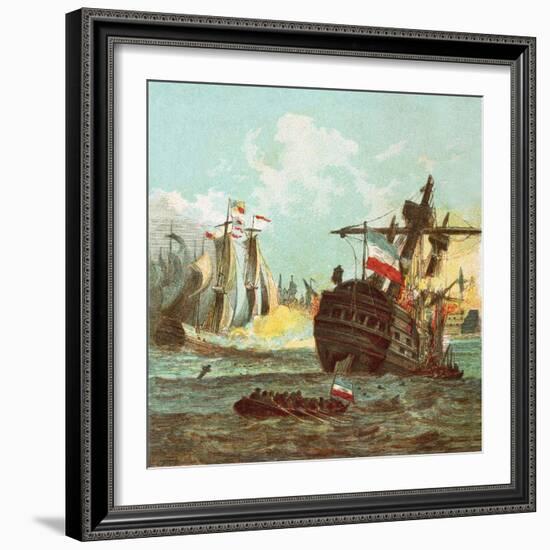 Defeat of the Dutch Fleet-English-Framed Giclee Print