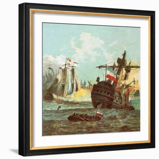 Defeat of the Dutch Fleet-English-Framed Giclee Print