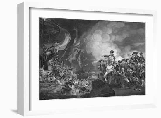 Defeat of the Floating Batteries at Gibraltar, 1782-G Stodart-Framed Giclee Print