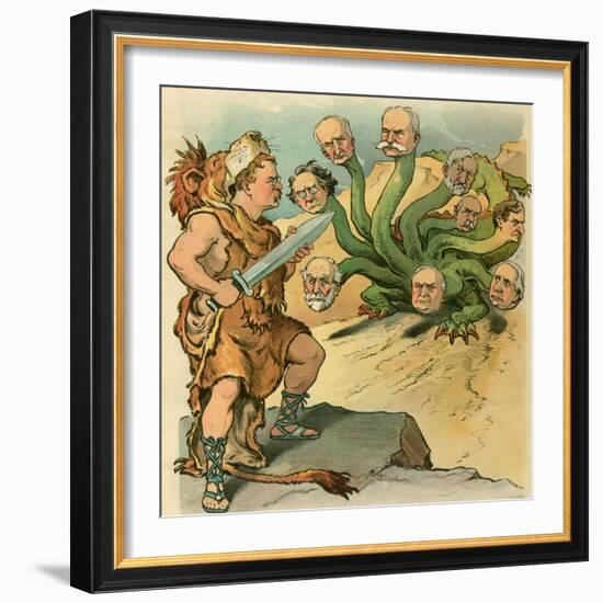 Defeat The Hydra-JS Pughe-Framed Art Print