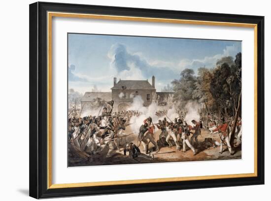 Defence of the Chateau De Hougoumont by the Flank Company, Coldstream Guards 1815, 1815-Denis Dighton-Framed Giclee Print