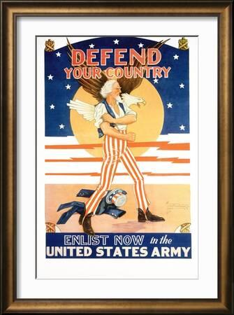 Defend Your Country Recruitment Poster' Giclee Print - Tom Woodburn |  Art.com