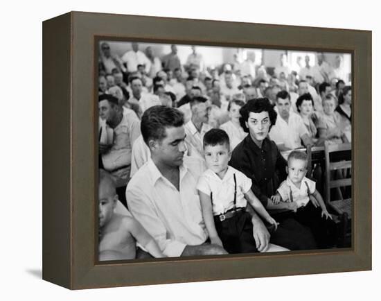 Defendant Roy Bryant with His Sons and Wife Carolyn During His Trial for the Murder of Emmett Till-Ed Clark-Framed Premier Image Canvas