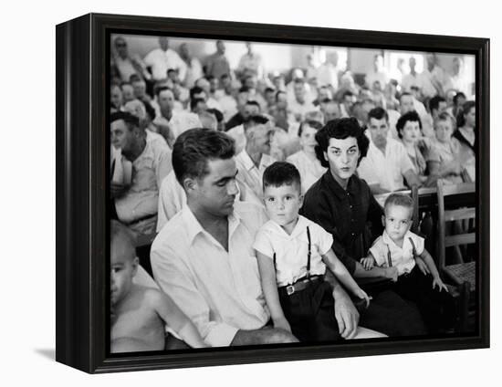 Defendant Roy Bryant with His Sons and Wife Carolyn During His Trial for the Murder of Emmett Till-Ed Clark-Framed Premier Image Canvas