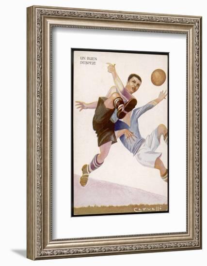 Defender Successfully Clears the Ball out of Danger-null-Framed Photographic Print