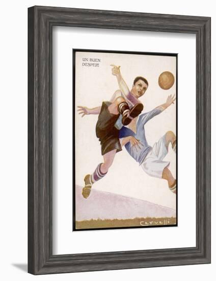 Defender Successfully Clears the Ball out of Danger-null-Framed Photographic Print