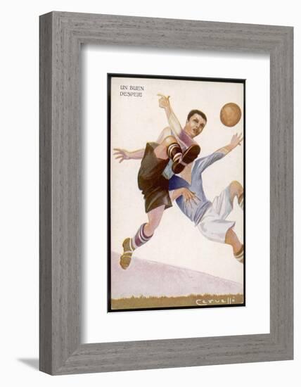 Defender Successfully Clears the Ball out of Danger-null-Framed Photographic Print