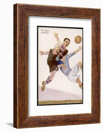 Defender Successfully Clears the Ball out of Danger-null-Framed Photographic Print