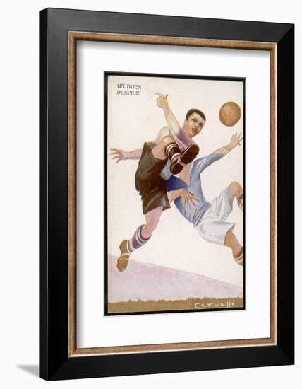 Defender Successfully Clears the Ball out of Danger-null-Framed Photographic Print