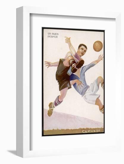 Defender Successfully Clears the Ball out of Danger-null-Framed Photographic Print