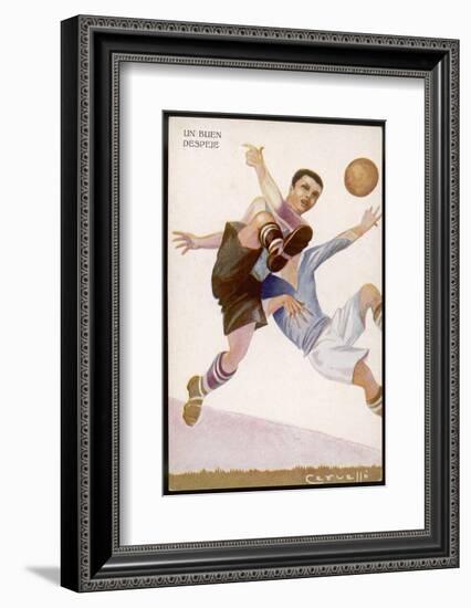 Defender Successfully Clears the Ball out of Danger-null-Framed Photographic Print