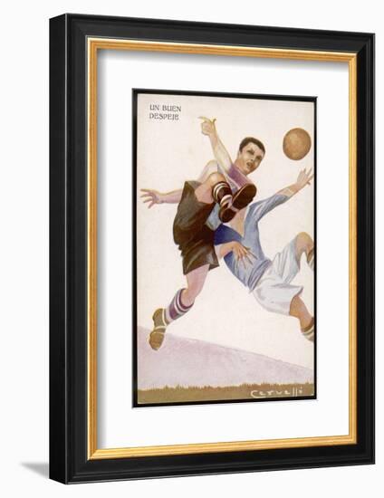 Defender Successfully Clears the Ball out of Danger-null-Framed Photographic Print