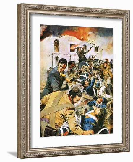 Defending the Alamo-English School-Framed Giclee Print