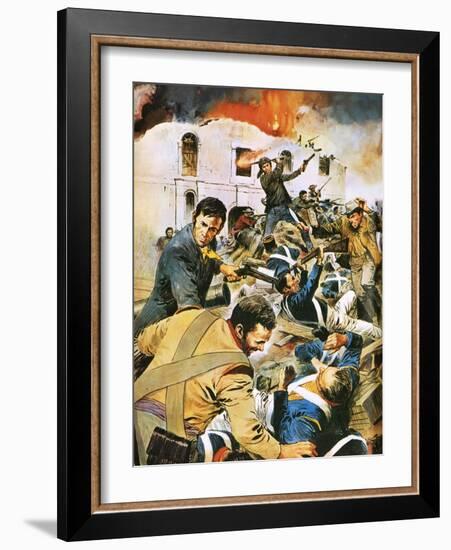 Defending the Alamo-English School-Framed Giclee Print