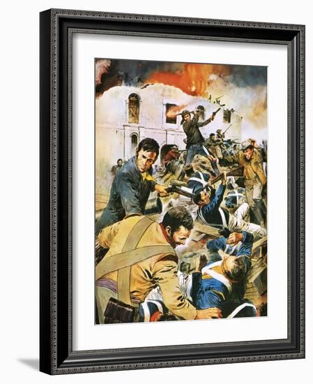 Defending the Alamo-English School-Framed Giclee Print