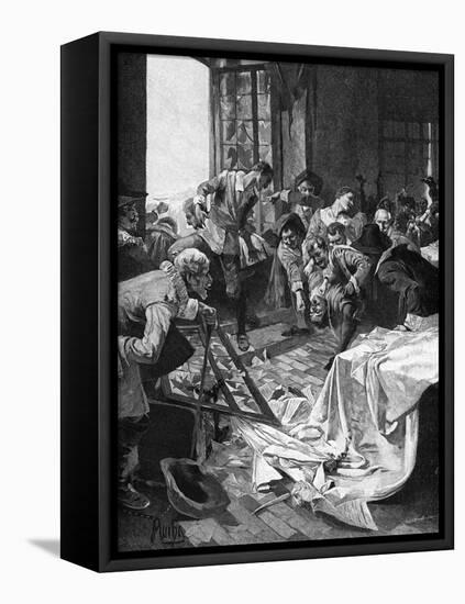 Defenestration-Alphonse Mucha-Framed Stretched Canvas