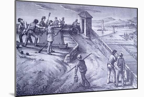 Defense of Livorno from Fort San Pietro-Giovanni Fattori-Mounted Giclee Print