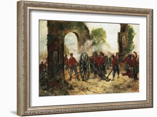 Defense of Porta Capuana or Battle of Volturno, 1860-Giovanni Fattori-Framed Giclee Print