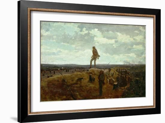 Defiance: Inviting a Shot before Petersburg, 1864 (Oil on Panel)-Winslow Homer-Framed Giclee Print