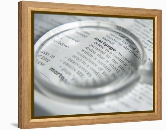 Definition of Mortgage with Magnifying Glass-null-Framed Premier Image Canvas