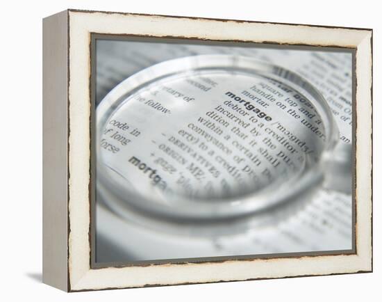 Definition of Mortgage with Magnifying Glass-null-Framed Premier Image Canvas