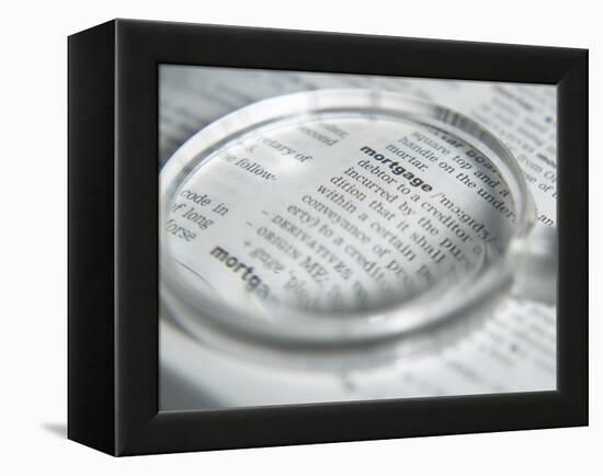 Definition of Mortgage with Magnifying Glass-null-Framed Premier Image Canvas