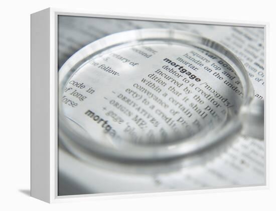 Definition of Mortgage with Magnifying Glass-null-Framed Premier Image Canvas