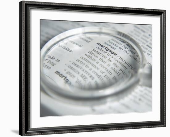 Definition of Mortgage with Magnifying Glass-null-Framed Photographic Print