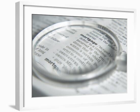 Definition of Mortgage with Magnifying Glass-null-Framed Photographic Print