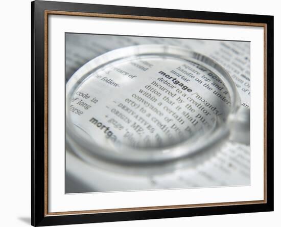 Definition of Mortgage with Magnifying Glass-null-Framed Photographic Print